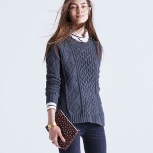 Madewell Classic Cable Knit Pullover Sweater